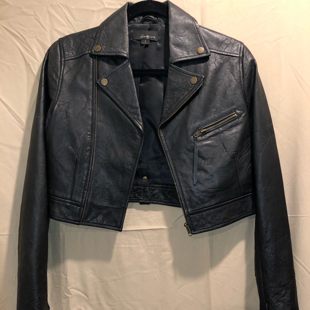 Black Leather Crop Jacket